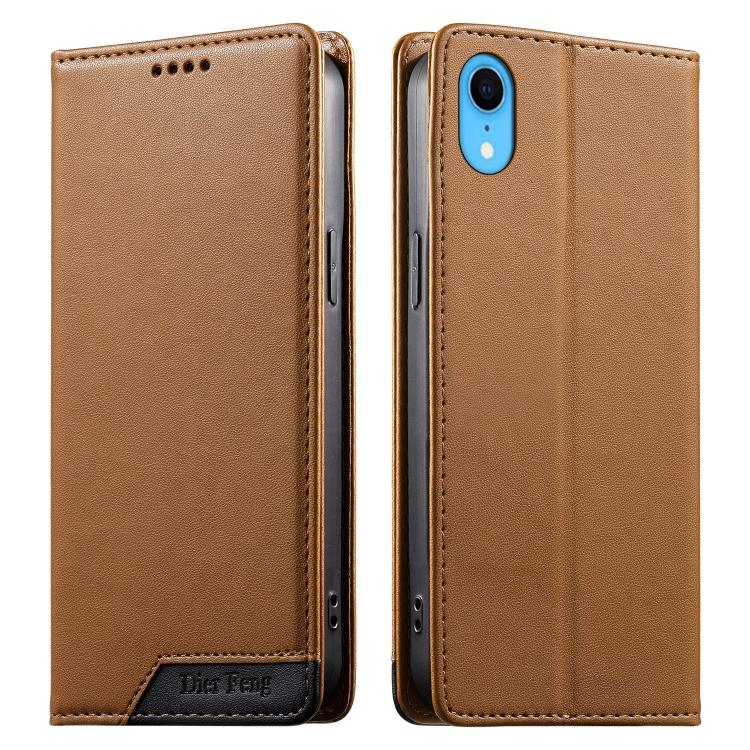 Ốp điện thoại da thuần chay RFID nam châm mạnh ghép nối Dierfeng, dành cho iPhone 11 Pro Max, iPhone 11, iPhone 11 Pro, iPhone X / XS, iPhone XR, iPhone XS Max, iPhone 8 Plus / 7 Plus