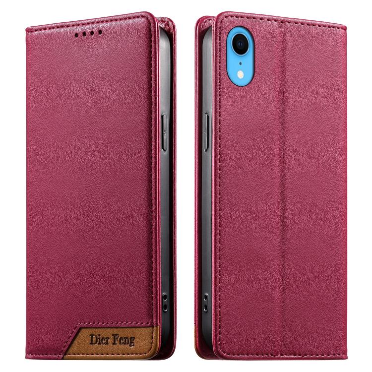 Ốp điện thoại da thuần chay RFID nam châm mạnh ghép nối Dierfeng, dành cho iPhone 11 Pro Max, iPhone 11, iPhone 11 Pro, iPhone X / XS, iPhone XR, iPhone XS Max, iPhone 8 Plus / 7 Plus