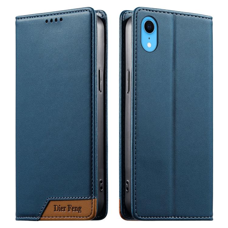 Ốp điện thoại da thuần chay RFID nam châm mạnh ghép nối Dierfeng, dành cho iPhone 11 Pro Max, iPhone 11, iPhone 11 Pro, iPhone X / XS, iPhone XR, iPhone XS Max, iPhone 8 Plus / 7 Plus