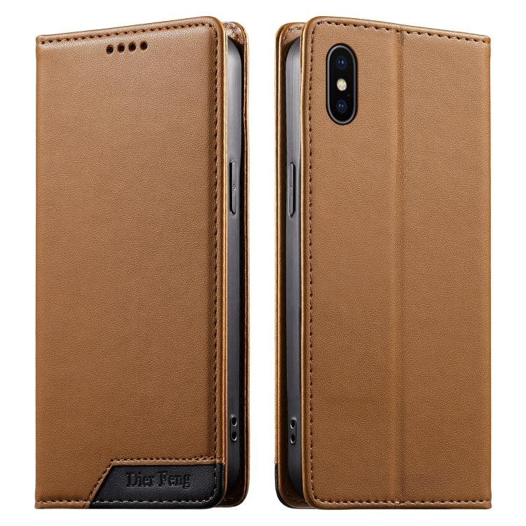 Ốp điện thoại da thuần chay RFID nam châm mạnh ghép nối Dierfeng, dành cho iPhone 11 Pro Max, iPhone 11, iPhone 11 Pro, iPhone X / XS, iPhone XR, iPhone XS Max, iPhone 8 Plus / 7 Plus
