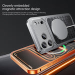 Ốp điện thoại kim loại từ tính họa tiết da sang trọng có khóa lò xo, dành cho iPhone 17 Pro Max, iPhone 17 Pro