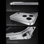 Ốp điện thoại kim loại từ tính họa tiết da sang trọng có khóa lò xo, dành cho iPhone 17 Pro Max, iPhone 17 Pro