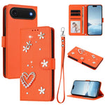 Ốp điện thoại da thuần chay hai lớp họa tiết hoa trái tim ZS01 kèm dây đeo tay, dành cho iPhone 17e / 16e, dành cho iPhone 17 Pro Max, dành cho iPhone 17 Pro, dành cho iPhone 17, dành cho iPhone Air, dành cho iPhone 16 Pro Max