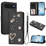 Ốp điện thoại da thuần chay hai lớp họa tiết hoa trái tim ZS01 kèm dây đeo tay, dành cho iPhone 17e / 16e, dành cho iPhone 17 Pro Max, dành cho iPhone 17 Pro, dành cho iPhone 17, dành cho iPhone Air, dành cho iPhone 16 Pro Max