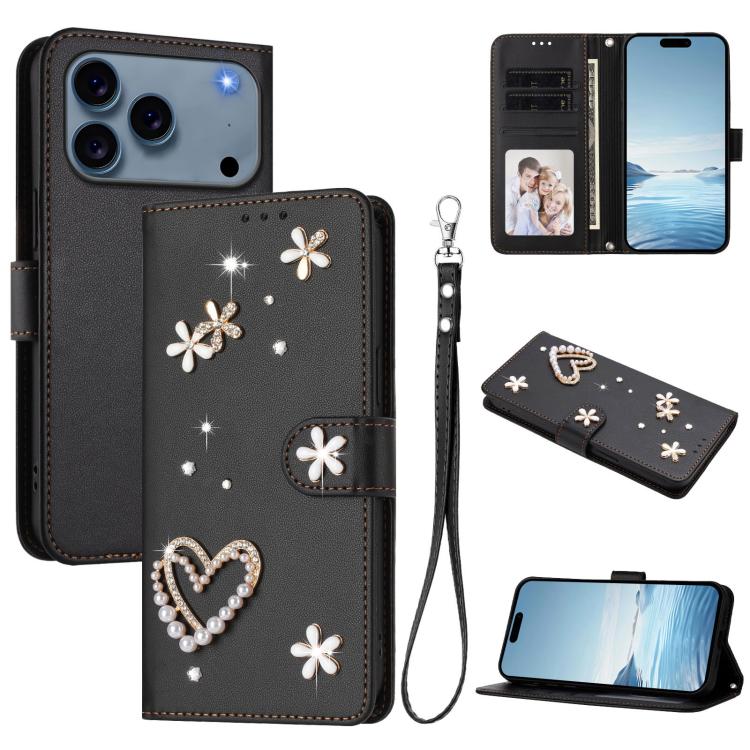 Ốp điện thoại da thuần chay hai lớp họa tiết hoa trái tim ZS01 kèm dây đeo tay, dành cho iPhone 17e / 16e, dành cho iPhone 17 Pro Max, dành cho iPhone 17 Pro, dành cho iPhone 17, dành cho iPhone Air, dành cho iPhone 16 Pro Max