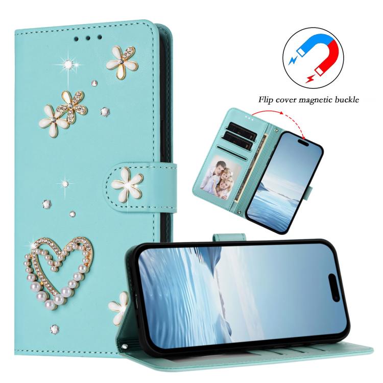 Ốp điện thoại da thuần chay hai lớp họa tiết hoa tim ZS01 có dây đeo tay, dành cho iPhone 16 Pro, iPhone 16 Plus, iPhone 16, iPhone 15 Pro Max, iPhone 15 Pro, iPhone 15 Plus