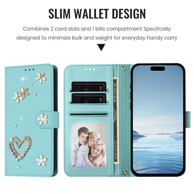 Ốp điện thoại da thuần chay hai lớp họa tiết hoa tim ZS01 có dây đeo tay, dành cho iPhone 16 Pro, iPhone 16 Plus, iPhone 16, iPhone 15 Pro Max, iPhone 15 Pro, iPhone 15 Plus