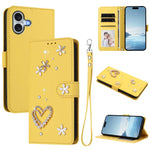 Ốp điện thoại da thuần chay hai lớp họa tiết hoa tim ZS01 có dây đeo tay, dành cho iPhone 16 Pro, iPhone 16 Plus, iPhone 16, iPhone 15 Pro Max, iPhone 15 Pro, iPhone 15 Plus