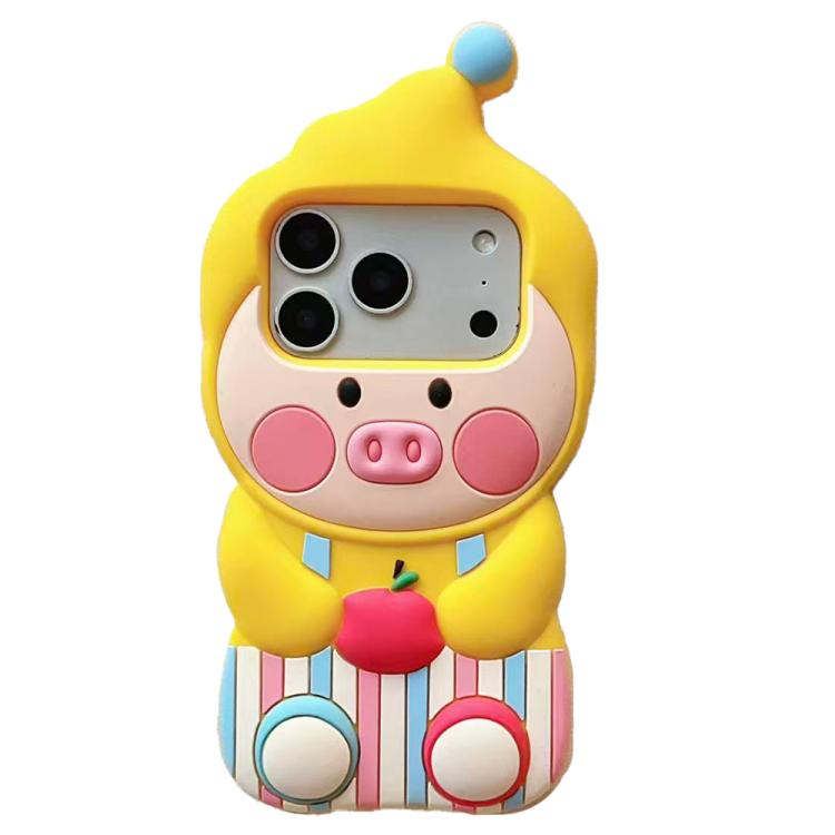 Ốp điện thoại silicone hình heo hoạt hình, dành cho iPhone 17 Pro Max, iPhone 17 Pro, iPhone 17, iPhone 16 Pro Max, iPhone 16 Pro, iPhone 16 Plus, iPhone 16, iPhone 15 Pro Max, iPhone 15 Pro, iPhone 15 Plus, iPhone 15