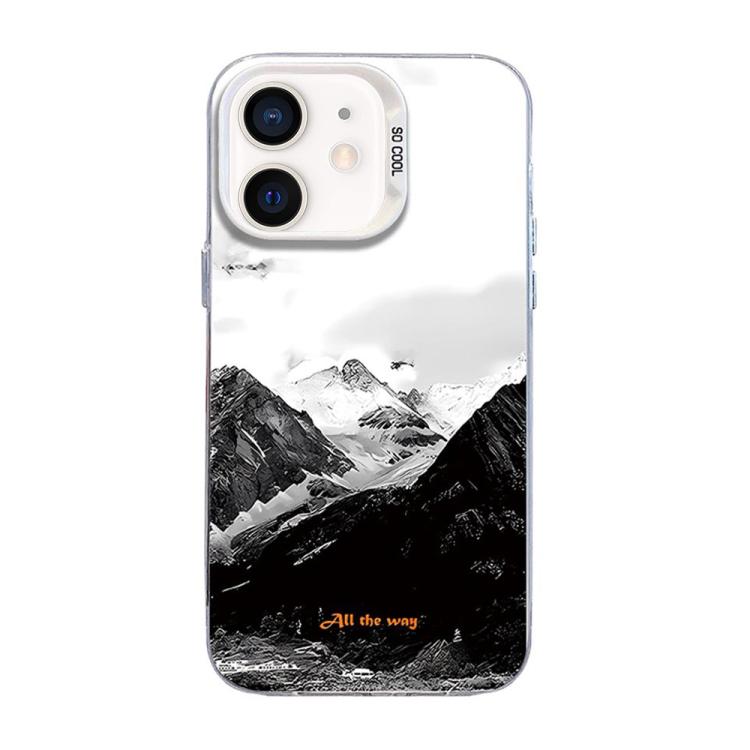 Ốp điện thoại hybrid TPU PC màu bạc họa tiết núi, dành cho iPhone 12 mini, iPhone 11 Pro Max, iPhone 11, iPhone 11 Pro, iPhone XS / X, iPhone XR, iPhone XS Max, iPhone 8 Plus / 7 Plus