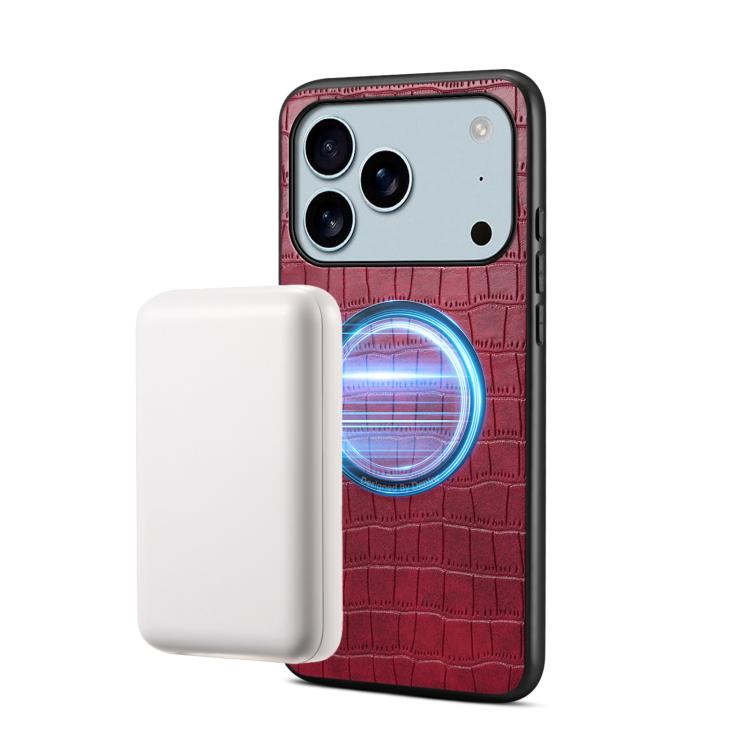Ốp lưng điện thoại da PU thuần chay họa tiết cá sấu Denior A09 có nam châm, dành cho iPhone 17 Pro Max, dành cho iPhone 17 Pro