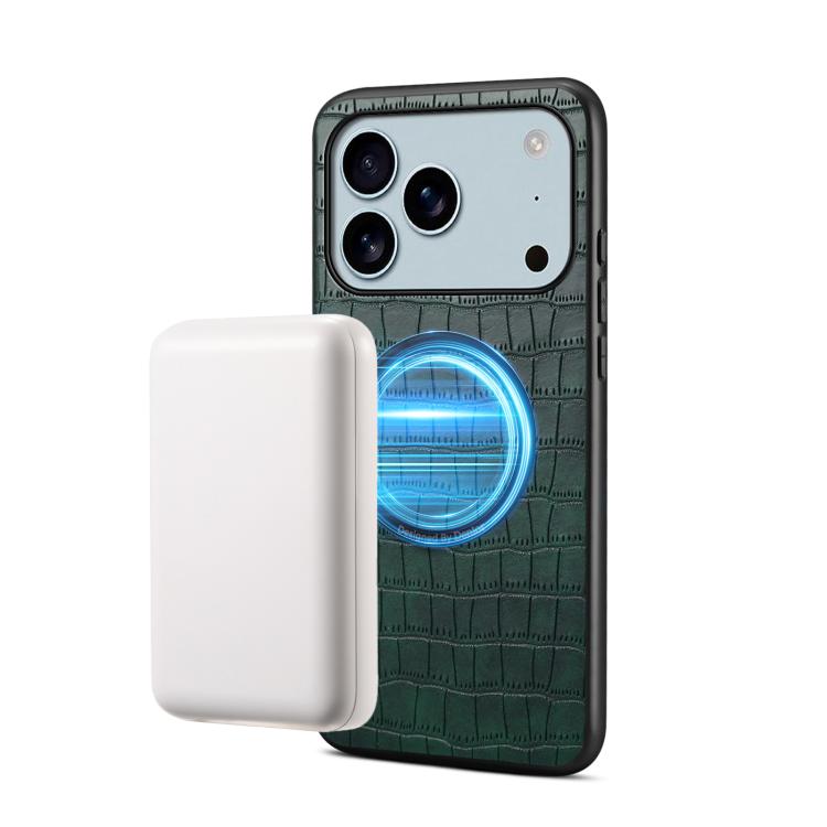 Ốp lưng điện thoại da PU thuần chay họa tiết cá sấu Denior A09 có nam châm, dành cho iPhone 17 Pro Max, dành cho iPhone 17 Pro