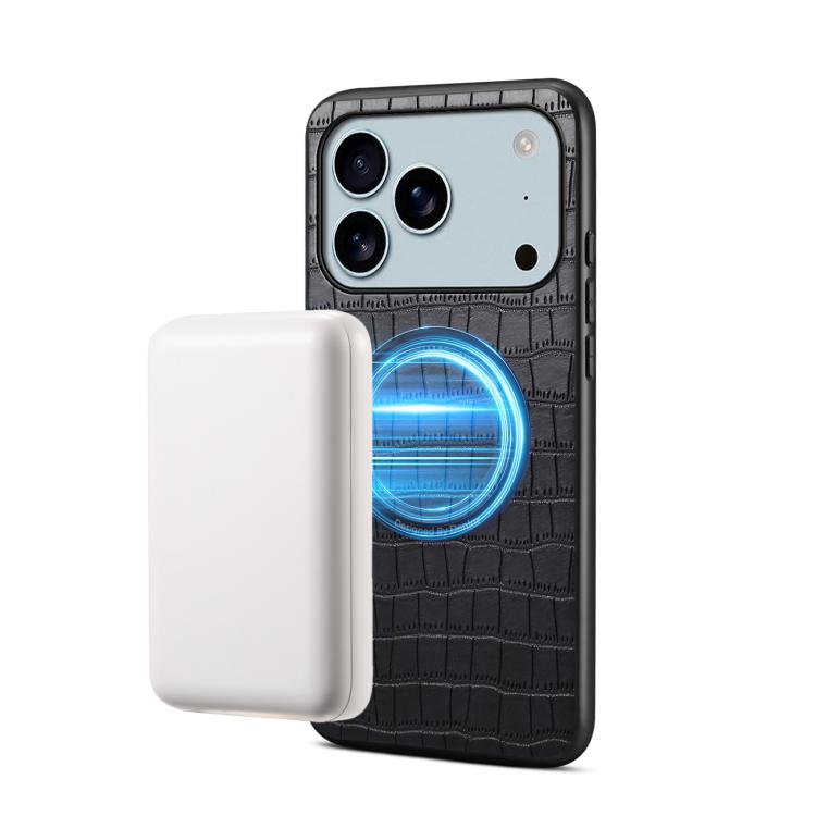 Ốp lưng điện thoại da PU thuần chay họa tiết cá sấu Denior A09 có nam châm, dành cho iPhone 17 Pro Max, dành cho iPhone 17 Pro