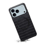 Ốp lưng điện thoại da PU thuần chay họa tiết cá sấu Denior A09 có nam châm, dành cho iPhone 17 Pro Max, dành cho iPhone 17 Pro