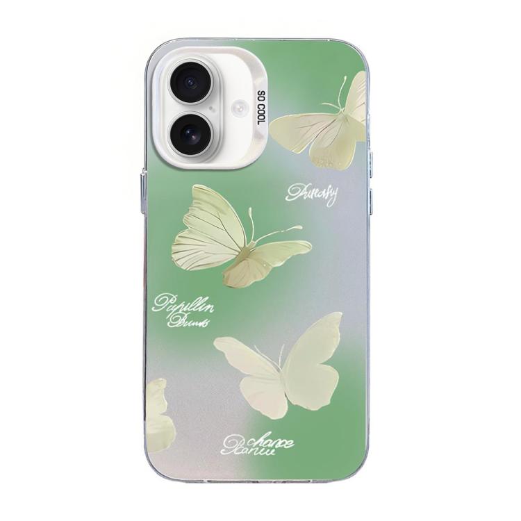 Butterfly Pattern Silver Plating PC Hybrid TPU Phone Case, For iPhone 17e / 16e, For iPhone 17 Pro Max, For iPhone 17 Pro, For iPhone 17, For iPhone Air, For iPhone 16 Pro Max