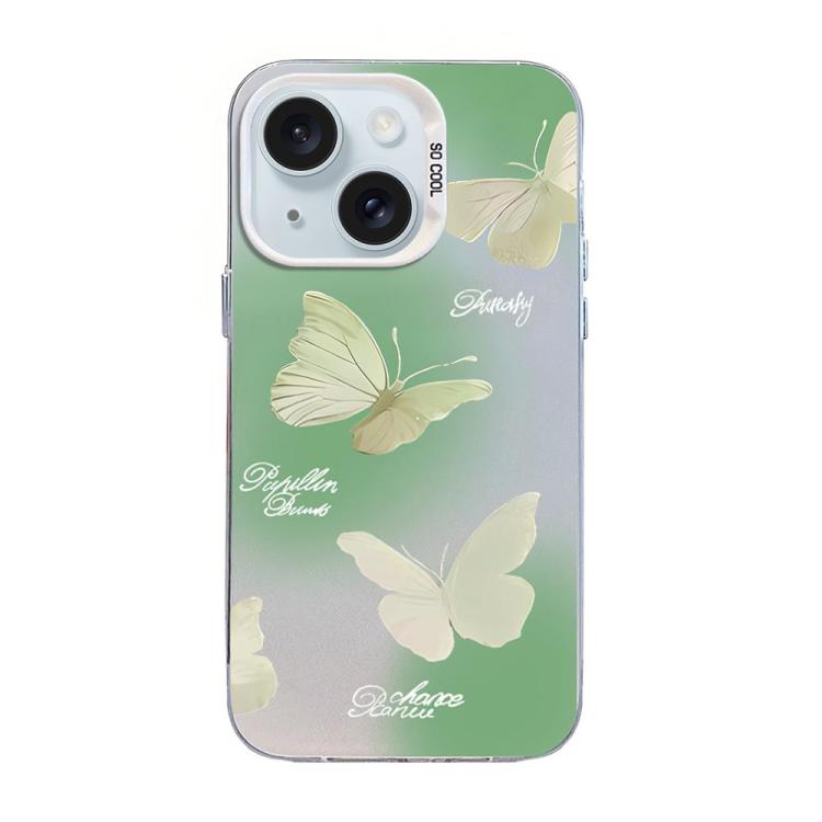 Ốp điện thoại họa tiết bướm mạ bạc PC kết hợp TPU, Dành cho iPhone 15, Dành cho iPhone 14 Plus, Dành cho iPhone 14, Dành cho iPhone 14 Pro, Dành cho iPhone 14 Pro Max, Dành cho iPhone SE 2022 / SE 2020