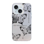 Ốp điện thoại họa tiết bướm mạ bạc PC kết hợp TPU, Dành cho iPhone 15, Dành cho iPhone 14 Plus, Dành cho iPhone 14, Dành cho iPhone 14 Pro, Dành cho iPhone 14 Pro Max, Dành cho iPhone SE 2022 / SE 2020