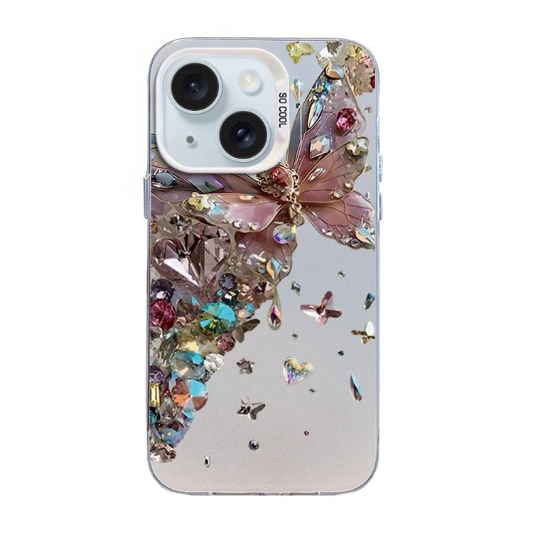 Ốp điện thoại họa tiết bướm mạ bạc PC kết hợp TPU, Dành cho iPhone 15, Dành cho iPhone 14 Plus, Dành cho iPhone 14, Dành cho iPhone 14 Pro, Dành cho iPhone 14 Pro Max, Dành cho iPhone SE 2022 / SE 2020