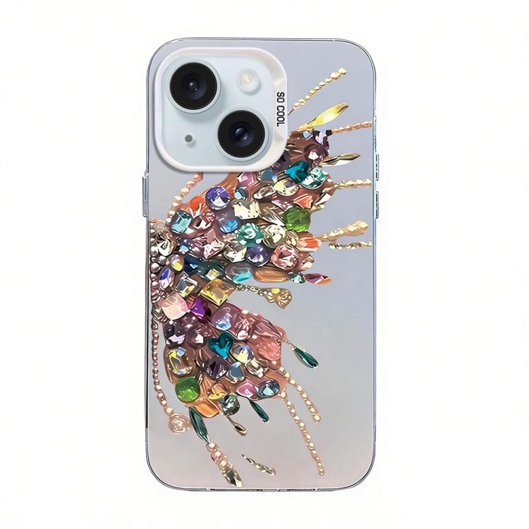 Ốp điện thoại họa tiết bướm mạ bạc PC kết hợp TPU, Dành cho iPhone 15, Dành cho iPhone 14 Plus, Dành cho iPhone 14, Dành cho iPhone 14 Pro, Dành cho iPhone 14 Pro Max, Dành cho iPhone SE 2022 / SE 2020