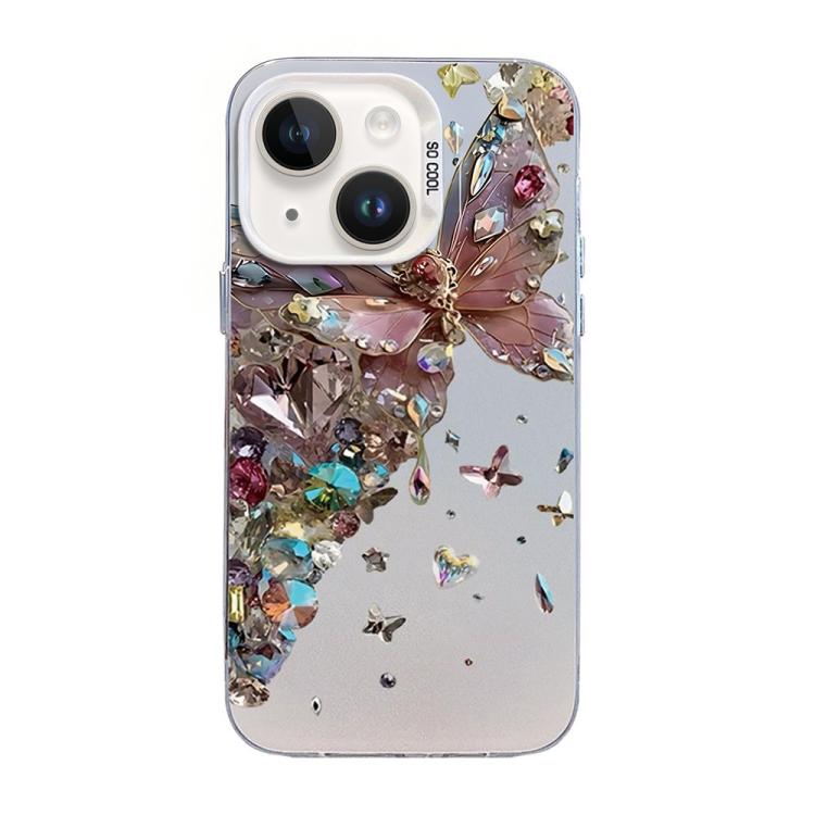Ốp điện thoại họa tiết bướm mạ bạc PC kết hợp TPU, Dành cho iPhone 15, Dành cho iPhone 14 Plus, Dành cho iPhone 14, Dành cho iPhone 14 Pro, Dành cho iPhone 14 Pro Max, Dành cho iPhone SE 2022 / SE 2020