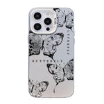 Ốp điện thoại họa tiết bướm mạ bạc PC kết hợp TPU, Dành cho iPhone 15, Dành cho iPhone 14 Plus, Dành cho iPhone 14, Dành cho iPhone 14 Pro, Dành cho iPhone 14 Pro Max, Dành cho iPhone SE 2022 / SE 2020