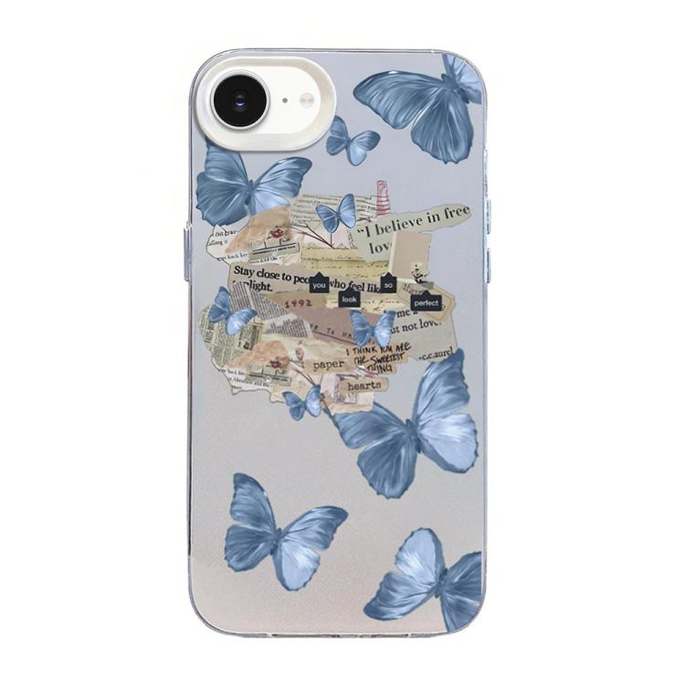 Ốp điện thoại họa tiết bướm mạ bạc PC kết hợp TPU, Dành cho iPhone 15, Dành cho iPhone 14 Plus, Dành cho iPhone 14, Dành cho iPhone 14 Pro, Dành cho iPhone 14 Pro Max, Dành cho iPhone SE 2022 / SE 2020