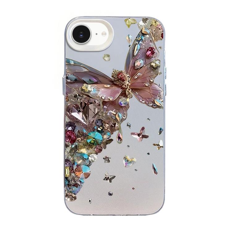 Ốp điện thoại họa tiết bướm mạ bạc PC kết hợp TPU, Dành cho iPhone 15, Dành cho iPhone 14 Plus, Dành cho iPhone 14, Dành cho iPhone 14 Pro, Dành cho iPhone 14 Pro Max, Dành cho iPhone SE 2022 / SE 2020