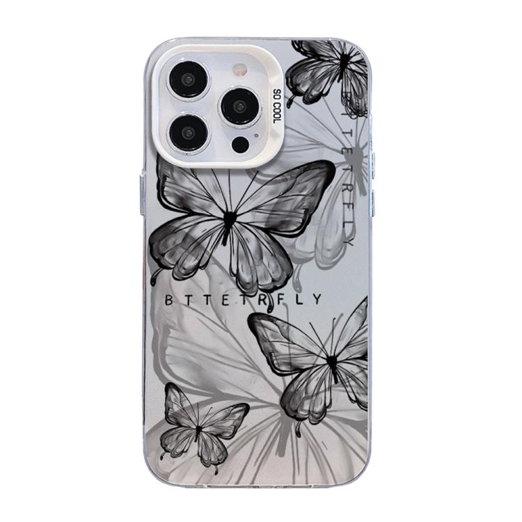 Ốp điện thoại họa tiết bướm mạ bạc PC kết hợp TPU, Dành cho iPhone 13 Pro Max, Dành cho iPhone 13 Pro, Dành cho iPhone 13, Dành cho iPhone 13 mini, Dành cho iPhone 12 Pro Max, Dành cho iPhone 12 Pro