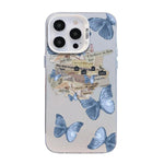 Ốp điện thoại họa tiết bướm mạ bạc PC kết hợp TPU, Dành cho iPhone 13 Pro Max, Dành cho iPhone 13 Pro, Dành cho iPhone 13, Dành cho iPhone 13 mini, Dành cho iPhone 12 Pro Max, Dành cho iPhone 12 Pro