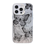 Ốp điện thoại họa tiết bướm mạ bạc PC kết hợp TPU, Dành cho iPhone 13 Pro Max, Dành cho iPhone 13 Pro, Dành cho iPhone 13, Dành cho iPhone 13 mini, Dành cho iPhone 12 Pro Max, Dành cho iPhone 12 Pro