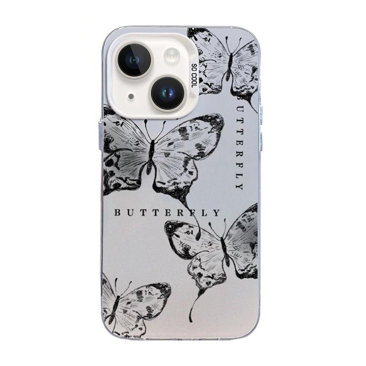 Ốp điện thoại họa tiết bướm mạ bạc PC kết hợp TPU, Dành cho iPhone 13 Pro Max, Dành cho iPhone 13 Pro, Dành cho iPhone 13, Dành cho iPhone 13 mini, Dành cho iPhone 12 Pro Max, Dành cho iPhone 12 Pro