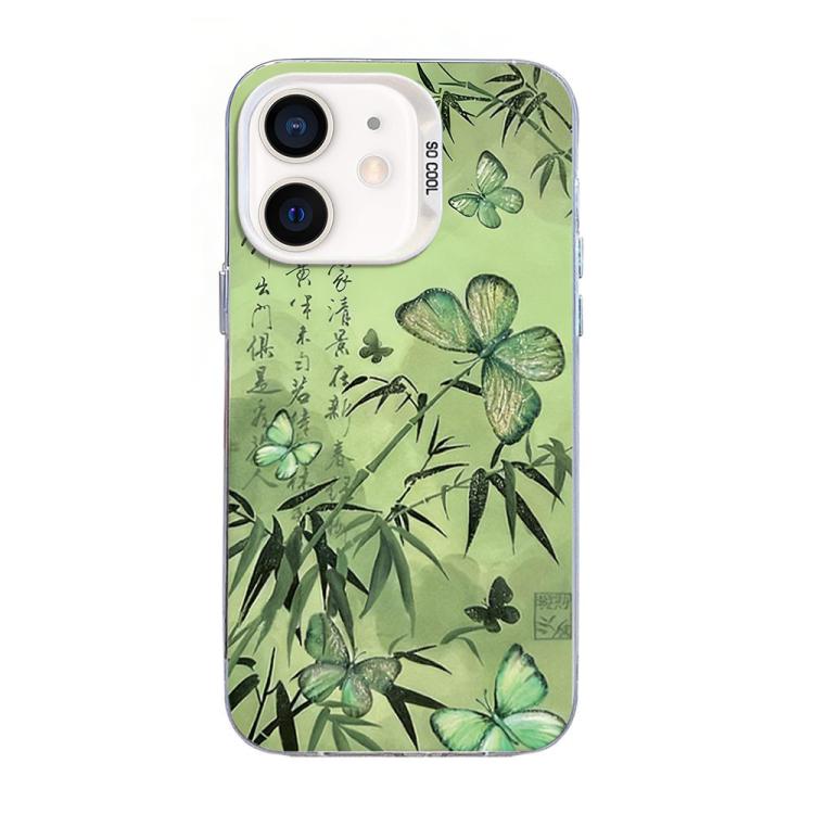 Butterfly Pattern Silver Plating PC Hybrid TPU Phone Case, For iPhone 12 mini, For iPhone 11 Pro Max, For iPhone 11, For iPhone 11 Pro, For iPhone XS / X, For iPhone XR