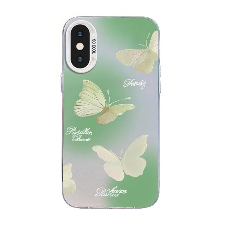 Ốp điện thoại họa tiết bướm mạ bạc PC kết hợp TPU, Dành cho iPhone XS Max, Dành cho iPhone 8 Plus / 7 Plus