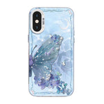 Ốp điện thoại họa tiết bướm mạ bạc PC kết hợp TPU, Dành cho iPhone XS Max, Dành cho iPhone 8 Plus / 7 Plus