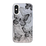 Ốp điện thoại họa tiết bướm mạ bạc PC kết hợp TPU, Dành cho iPhone XS Max, Dành cho iPhone 8 Plus / 7 Plus
