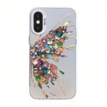 Ốp điện thoại họa tiết bướm mạ bạc PC kết hợp TPU, Dành cho iPhone XS Max, Dành cho iPhone 8 Plus / 7 Plus