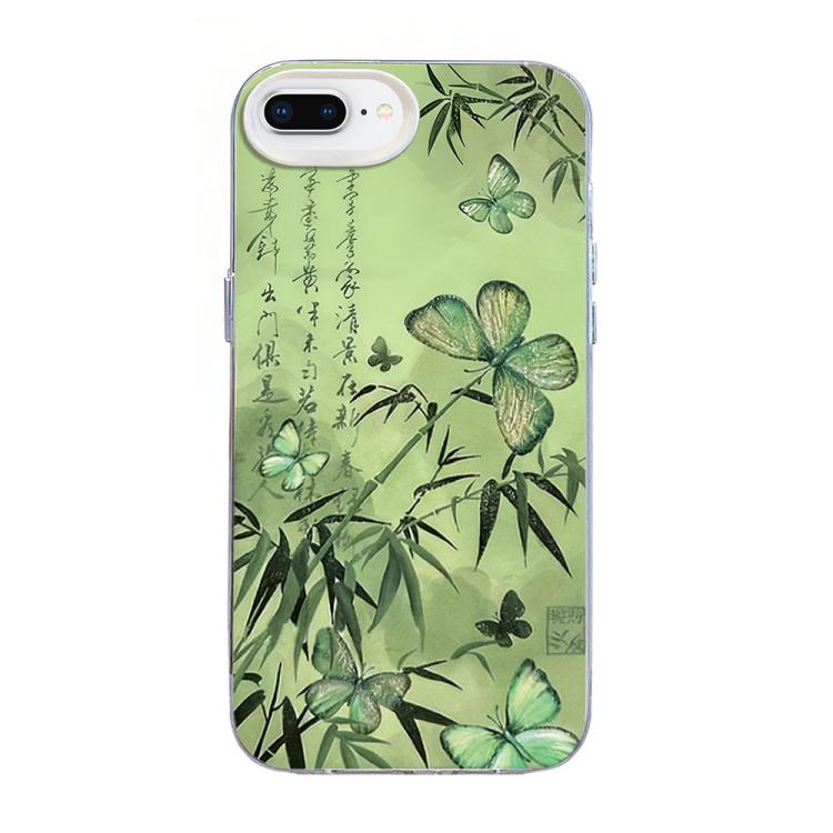 Ốp điện thoại họa tiết bướm mạ bạc PC kết hợp TPU, Dành cho iPhone XS Max, Dành cho iPhone 8 Plus / 7 Plus