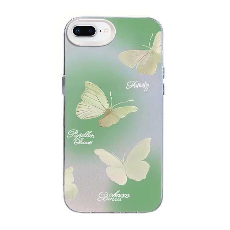 Ốp điện thoại họa tiết bướm mạ bạc PC kết hợp TPU, Dành cho iPhone XS Max, Dành cho iPhone 8 Plus / 7 Plus