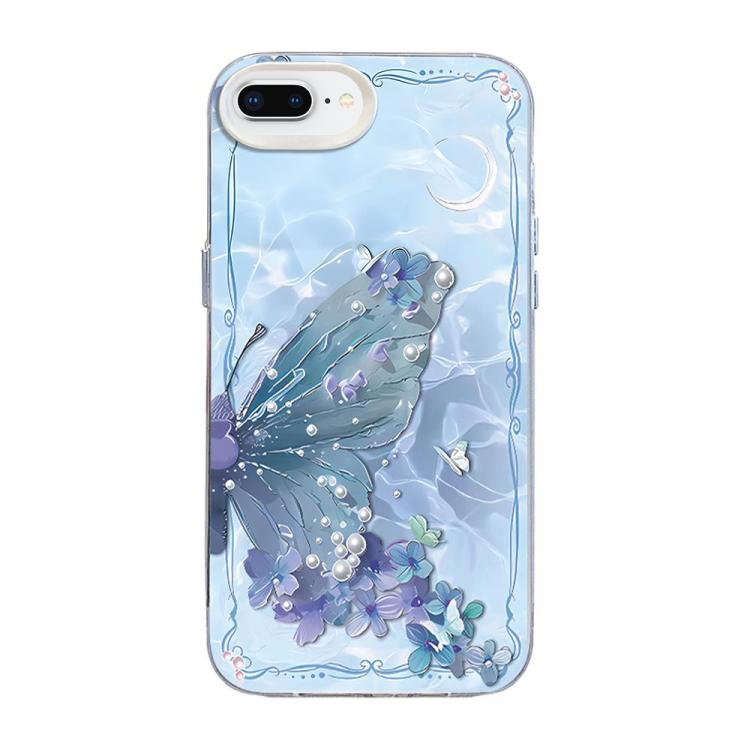Ốp điện thoại họa tiết bướm mạ bạc PC kết hợp TPU, Dành cho iPhone XS Max, Dành cho iPhone 8 Plus / 7 Plus