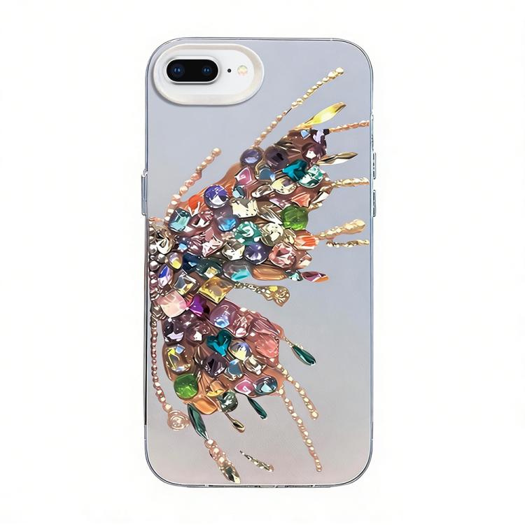 Ốp điện thoại họa tiết bướm mạ bạc PC kết hợp TPU, Dành cho iPhone XS Max, Dành cho iPhone 8 Plus / 7 Plus