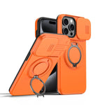 Camera Sliding Shield Magnetic Rotation Holder Phone Case, For iPhone 16 Plus, For iPhone 16, For iPhone 15 Pro Max, For iPhone 15 Pro, For iPhone 15 Plus / 14 Plus, For iPhone 15