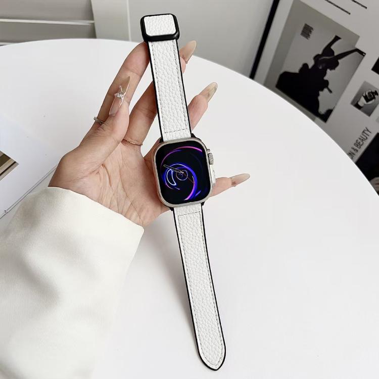 Dây đồng hồ khóa nam châm da thuần chay họa tiết Litchi xDfind, dành cho Apple Watch 42 / 44 / 45 / 46 / 49mm, dành cho Apple Watch 38 / 40 / 41 / S11 42mm