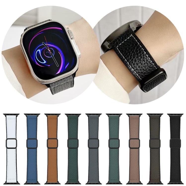 Dây đồng hồ khóa nam châm da thuần chay họa tiết Litchi xDfind, dành cho Apple Watch 42 / 44 / 45 / 46 / 49mm, dành cho Apple Watch 38 / 40 / 41 / S11 42mm