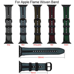 Dây đồng hồ silicone bện nylon lai Flame xDfind, dành cho Apple Watch 42 / 44 / 45 / 46 / 49mm, dành cho Apple Watch 38 / 40 / 41 / S11 42mm