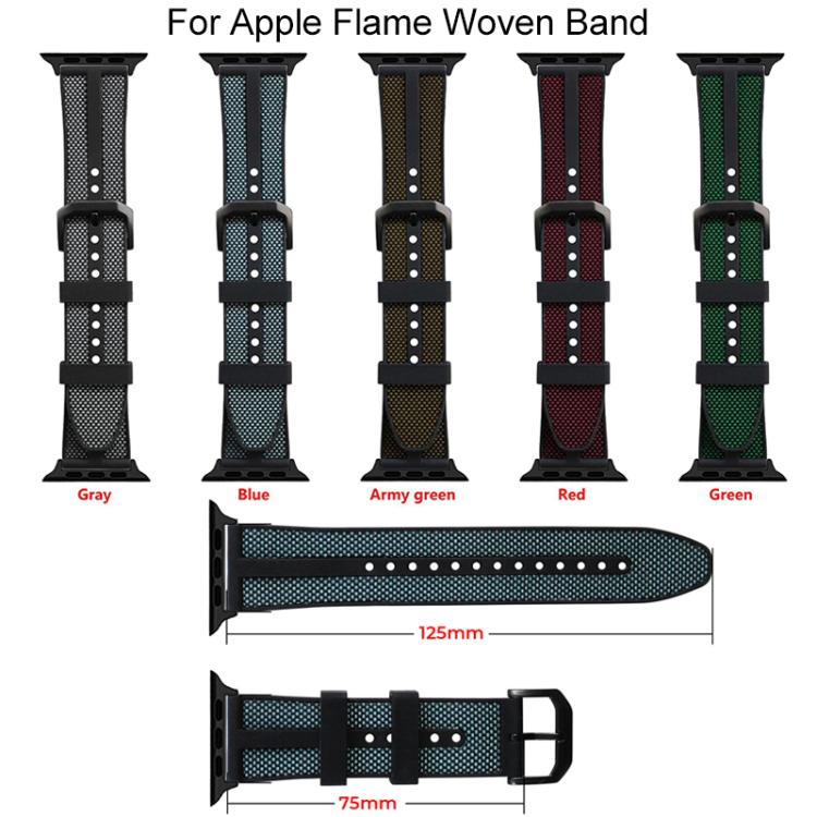 Dây đồng hồ silicone bện nylon lai Flame xDfind, dành cho Apple Watch 42 / 44 / 45 / 46 / 49mm, dành cho Apple Watch 38 / 40 / 41 / S11 42mm