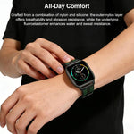 Dây đồng hồ silicone bện nylon lai Flame xDfind, dành cho Apple Watch 42 / 44 / 45 / 46 / 49mm, dành cho Apple Watch 38 / 40 / 41 / S11 42mm