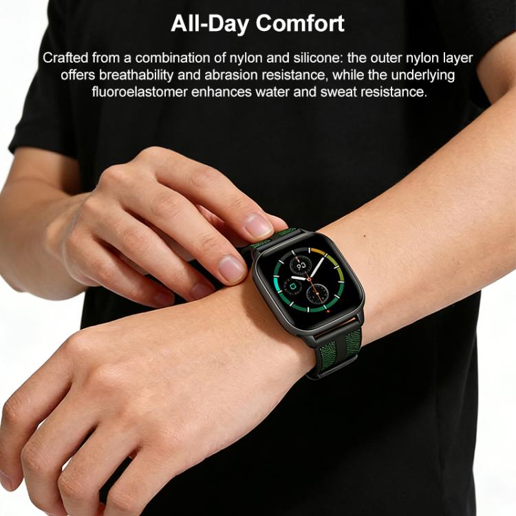Dây đồng hồ silicone bện nylon lai Flame xDfind, dành cho Apple Watch 42 / 44 / 45 / 46 / 49mm, dành cho Apple Watch 38 / 40 / 41 / S11 42mm