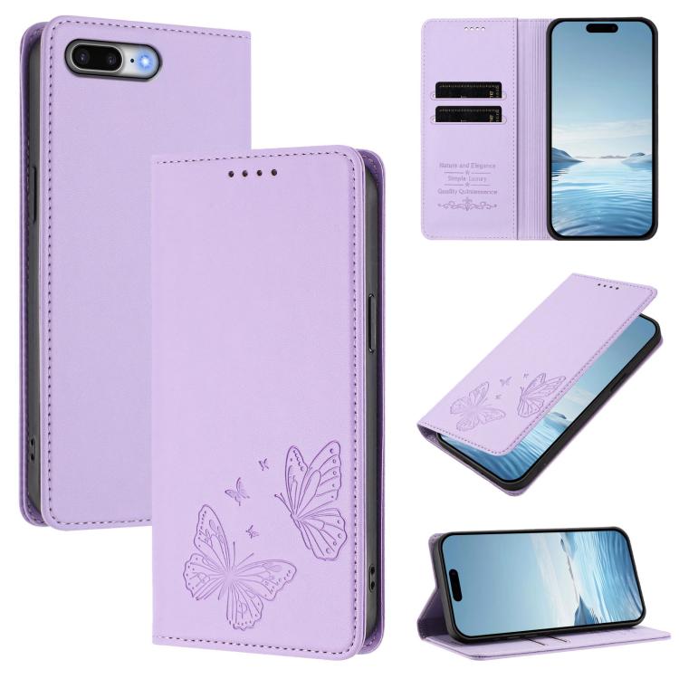 Ốp điện thoại da thuần chay RFID bướm đôi nam châm mạnh, dành cho iPhone X / XS, iPhone XR, iPhone XS Max, iPhone 8 Plus / 7 Plus