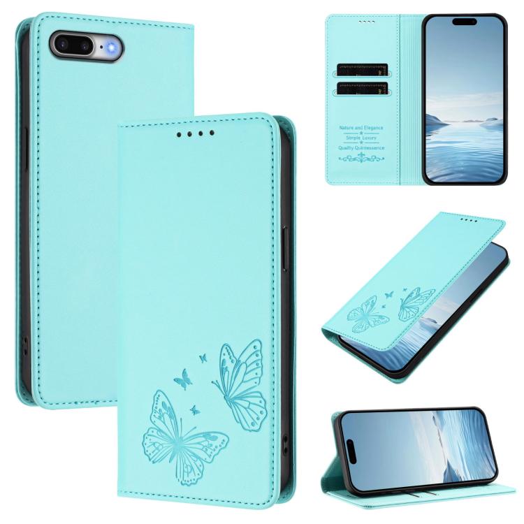 Ốp điện thoại da thuần chay RFID bướm đôi nam châm mạnh, dành cho iPhone X / XS, iPhone XR, iPhone XS Max, iPhone 8 Plus / 7 Plus