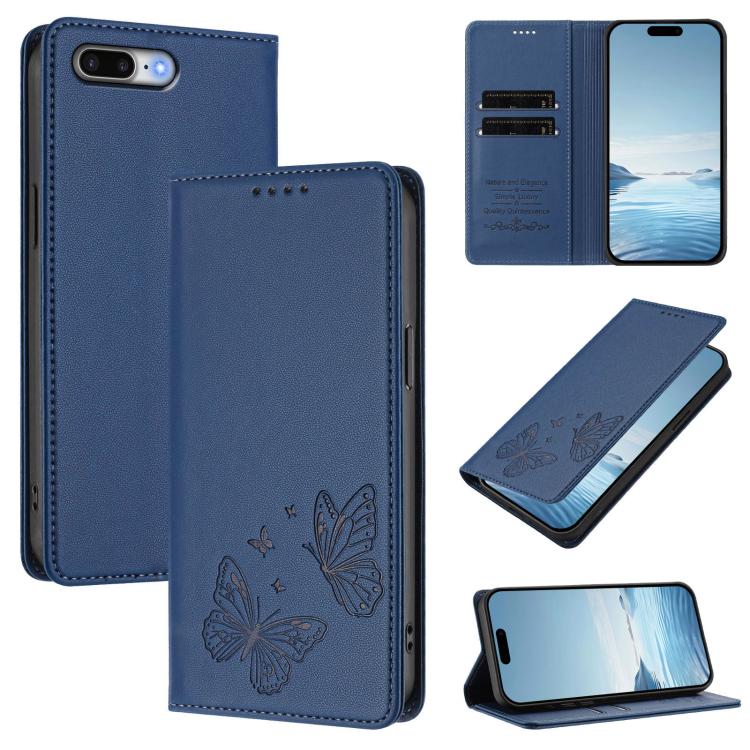 Ốp điện thoại da thuần chay RFID bướm đôi nam châm mạnh, dành cho iPhone X / XS, iPhone XR, iPhone XS Max, iPhone 8 Plus / 7 Plus